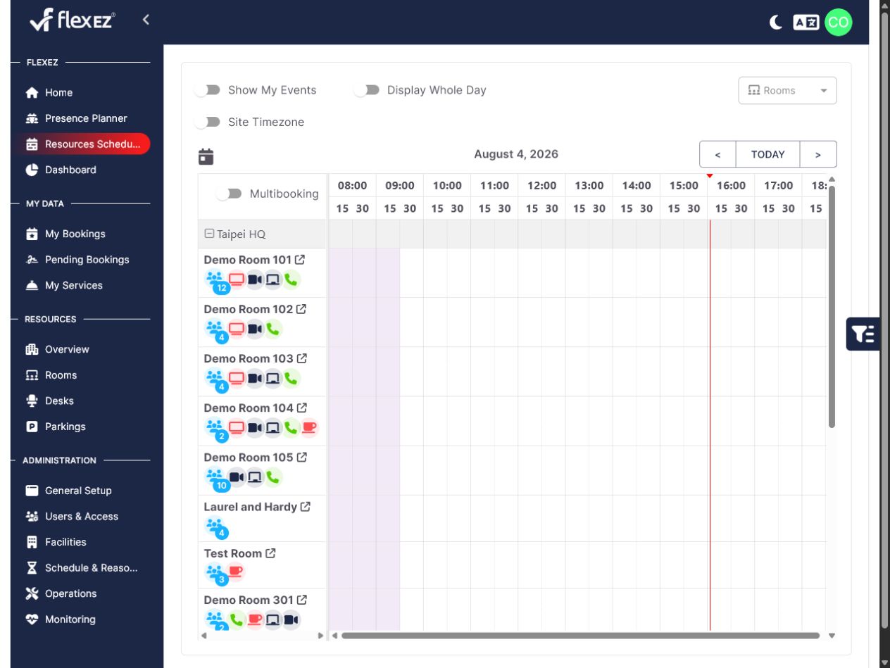 flexEZ room scheduler suitable for a controlled network deployment